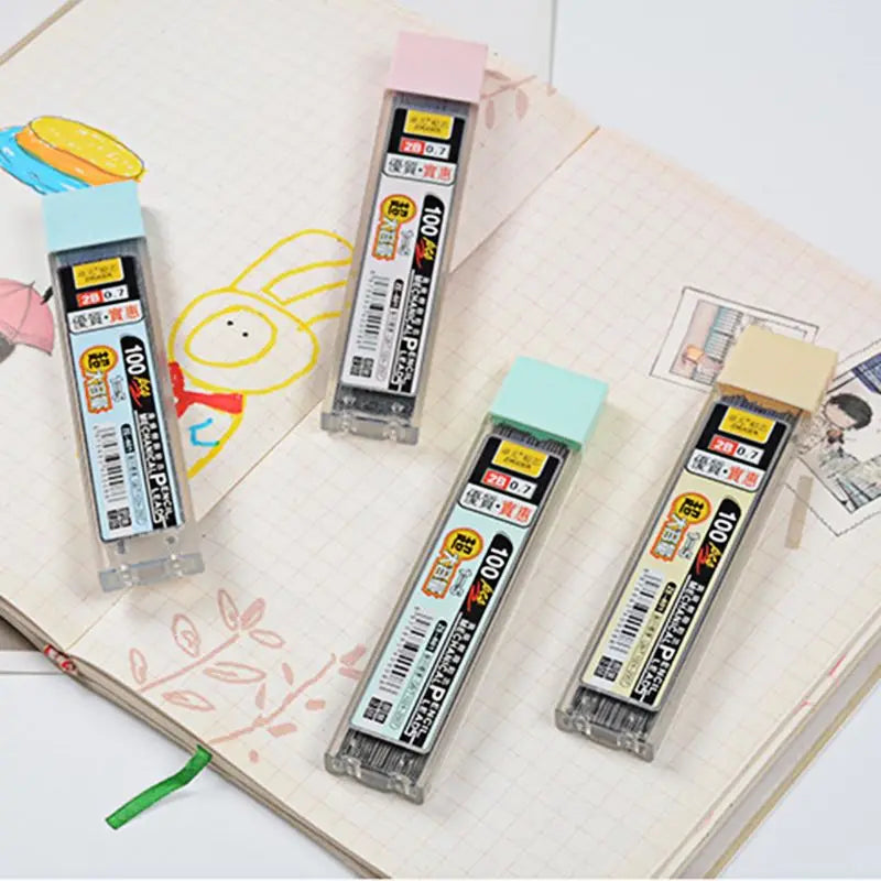100Pcs/Box 0.5mm 0.7mm Graphite Lead 2b Mechanical Pencil Refill