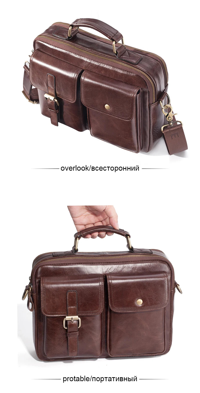 Cowhide Leather Messenger Bag