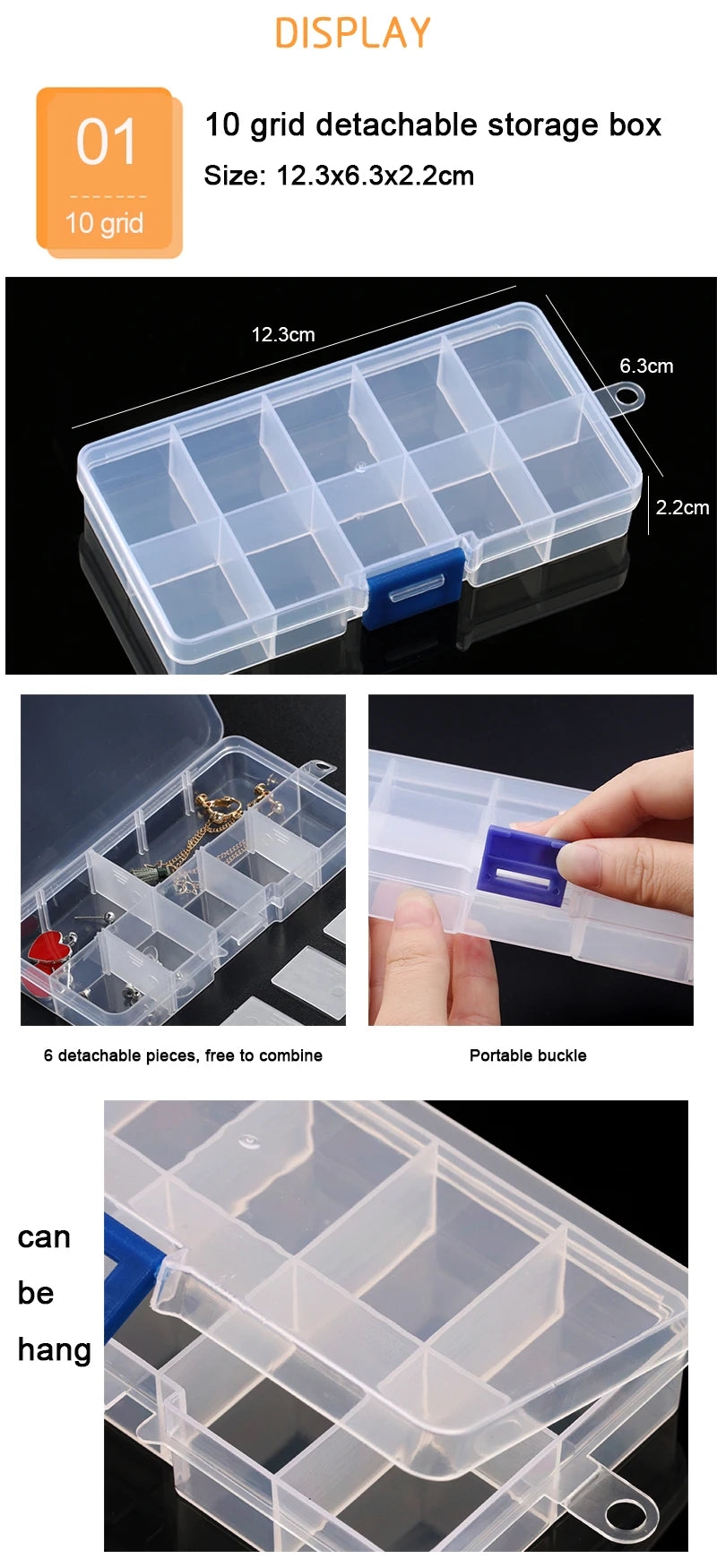Plastic Box With Compartment Slot Organizer