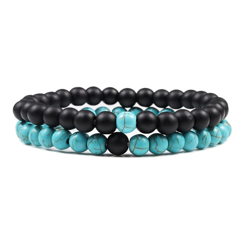 Set Bracelet Natural Lava Stone Tiger Eye