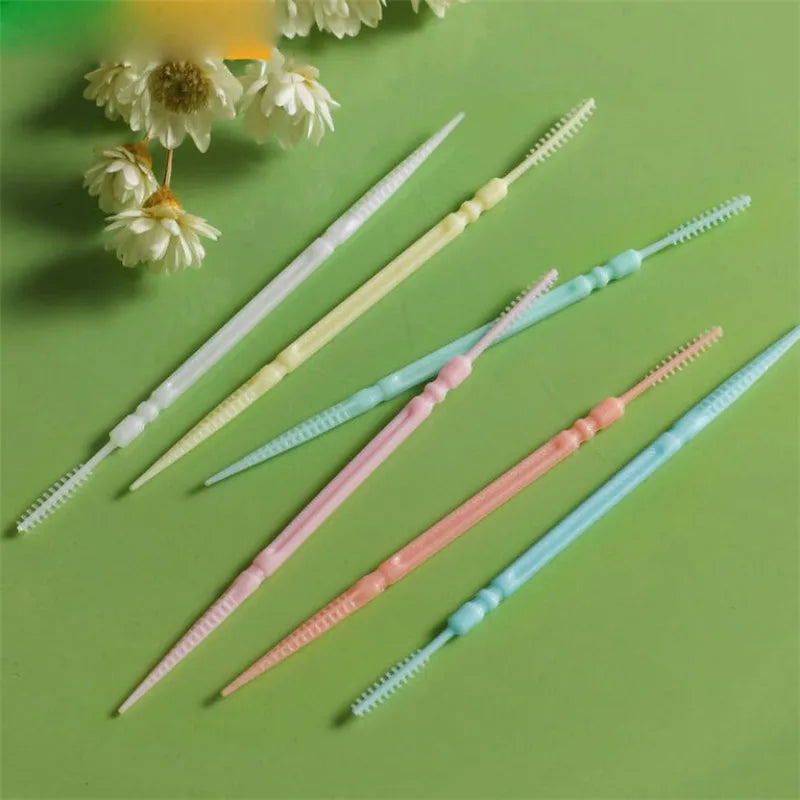 Double Head Dental Floss Interdental Toothpick Brush