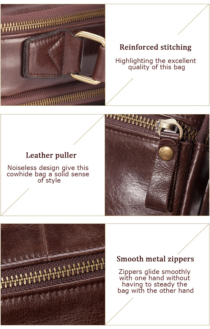 Cowhide Leather Messenger Bag