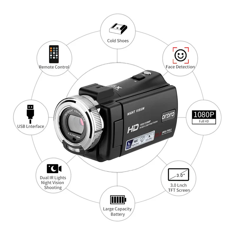 Ordro V12 Vlog Video Camera