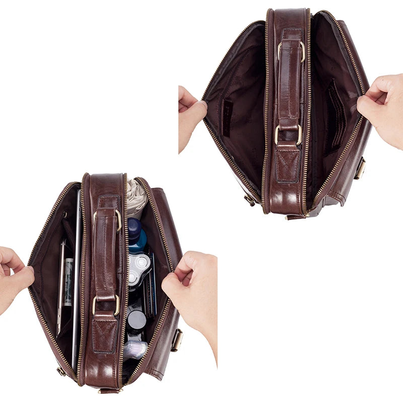Cowhide Leather Messenger Bag