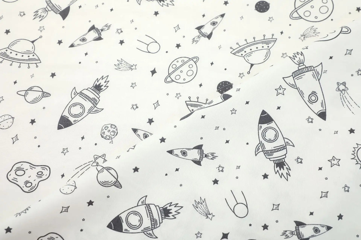 Rocket Stars 100% Cotton Fabric DIY Handmade Sewing Craft Patchwork