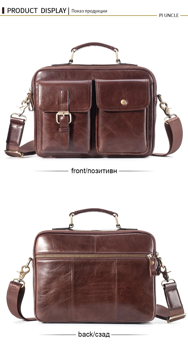 Cowhide Leather Messenger Bag