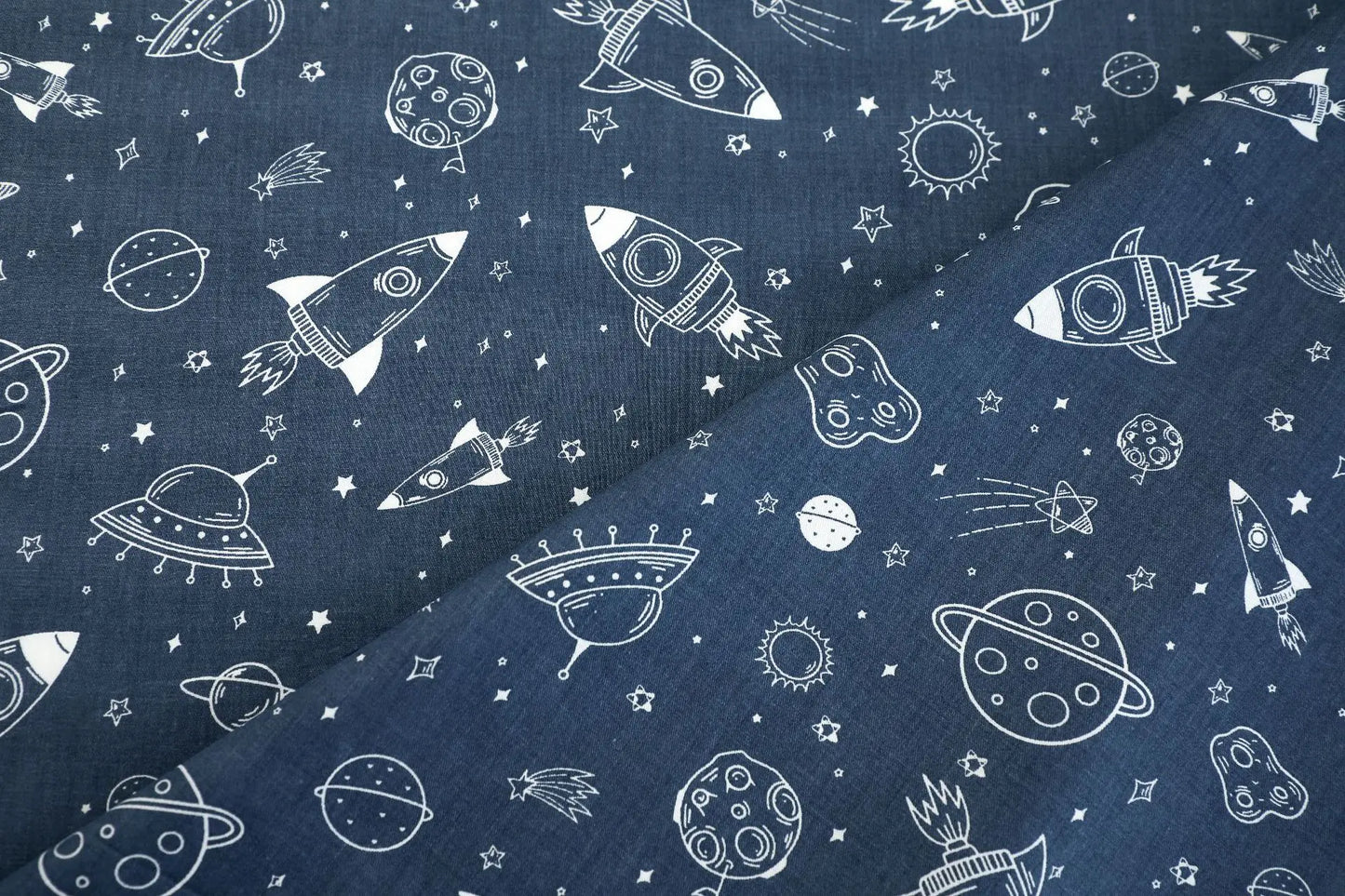 Rocket Stars 100% Cotton Fabric DIY Handmade Sewing Craft Patchwork