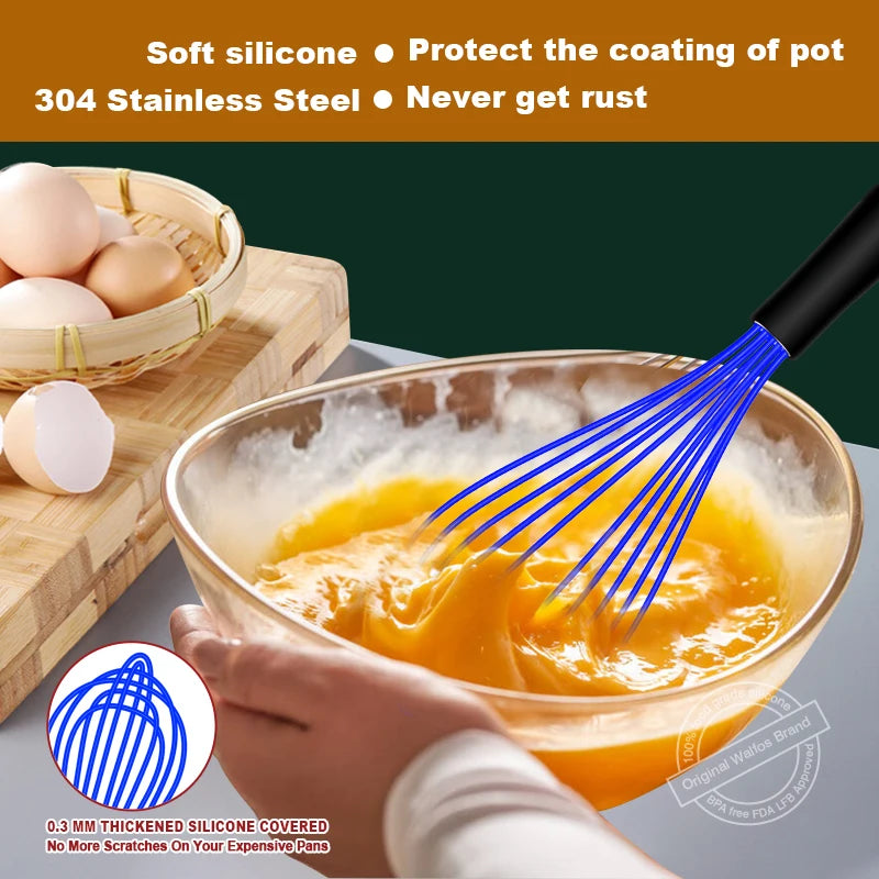 Walfos Silicone Stainless Steel Wire Whisk