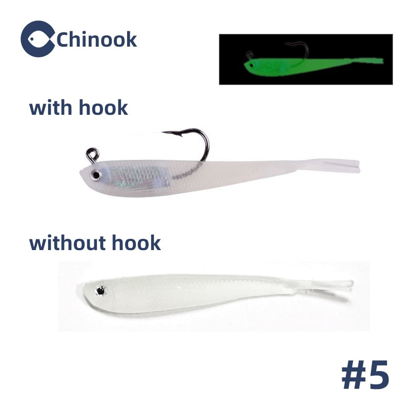 Chinook 5pcs Lure Soft Bait SoftFish Fork Tail