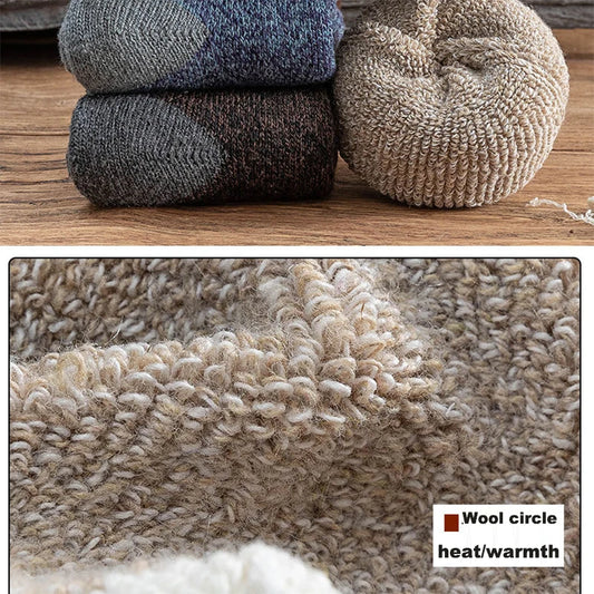 5-Pair Men’s Thick Winter Wool Blend Socks