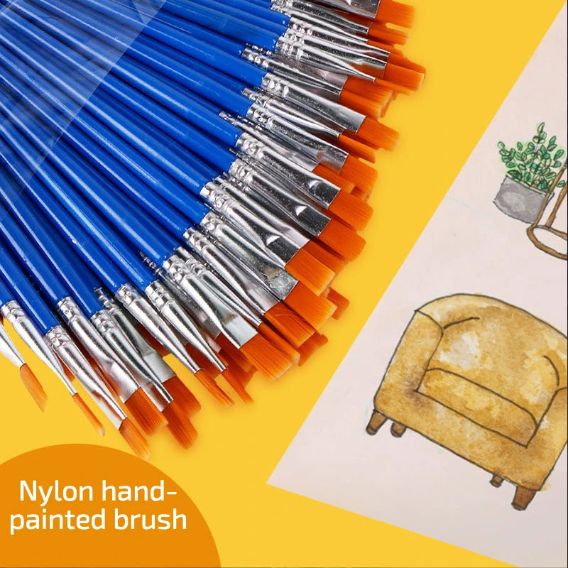 10Pcs/Set Fine Oil Painted Brush