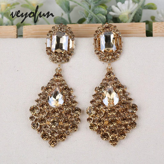 Veyofun Luxury Rhinestone Drop Earrings