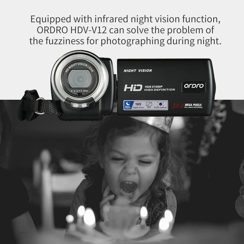 Ordro V12 Vlog Video Camera