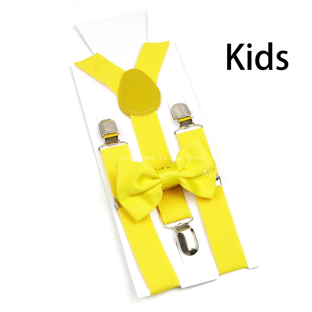 Solid Color Elastic Leather Suspenders