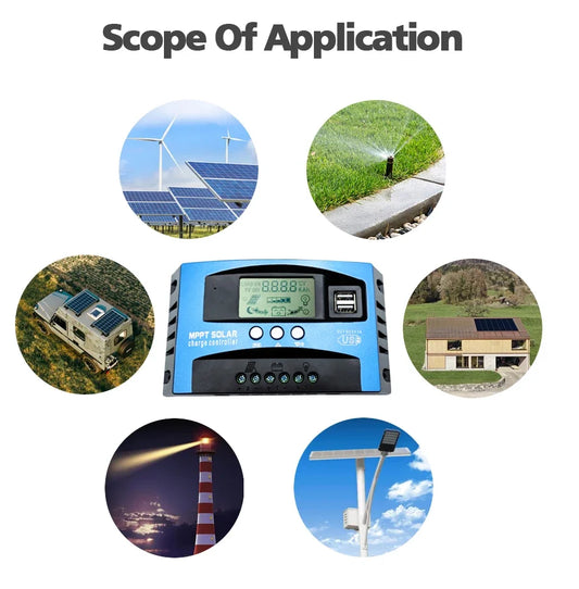 MPPT Solar Charge Controller – 12V/24V LCD Solar Battery Regulator