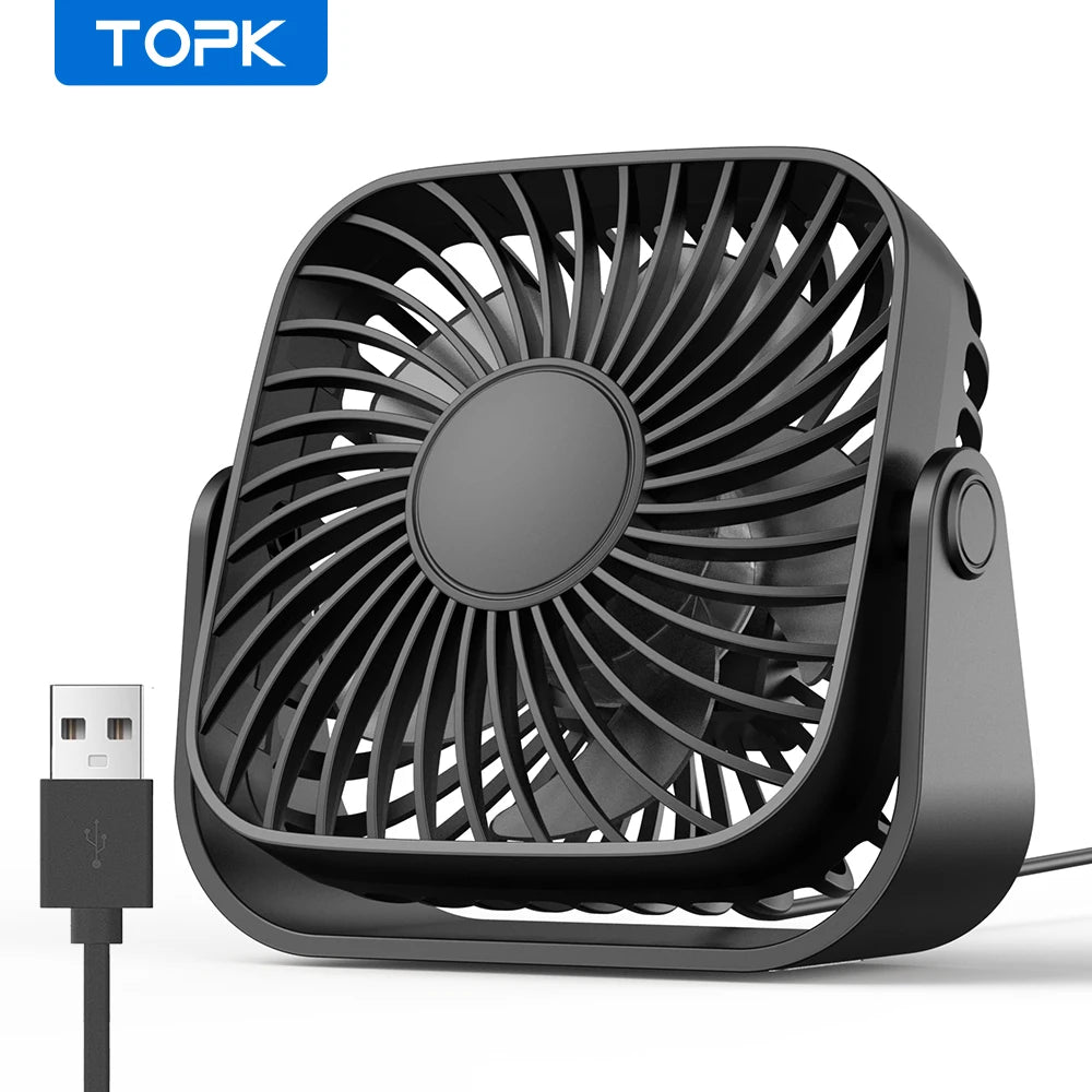 TOPK 4Inch USB Mini Portable Fan for Camping