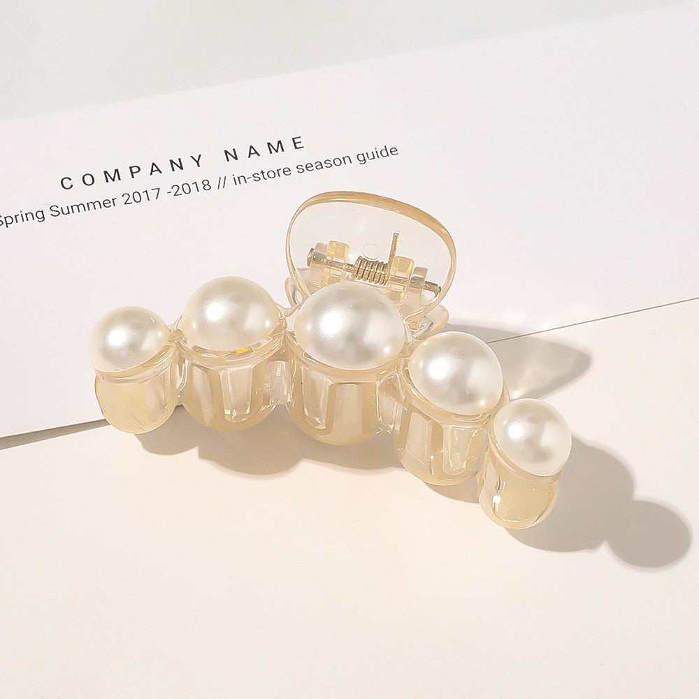 Big Pearls Hair Claw Clips