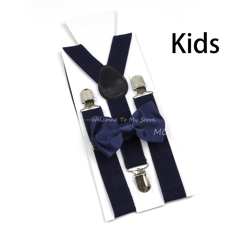 Solid Color Elastic Leather Suspenders