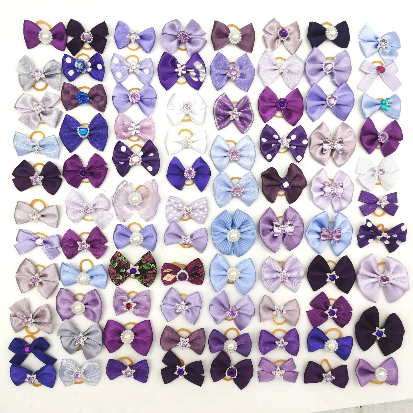 Dog Hair Bows with Pearl & Rhinestone Accents