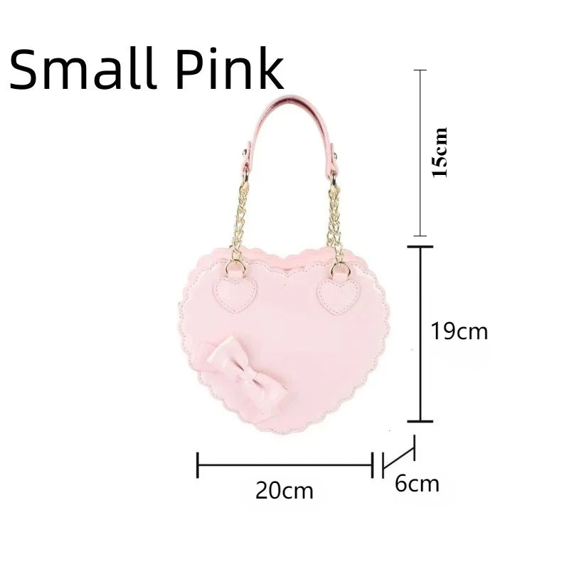 Heart-Shaped Lolita PU Crossbody Handbag