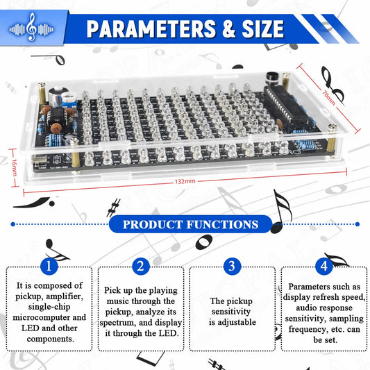 Sound-Controlled Audio Frequency Display Soldering Project Kit