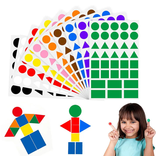 360-1080pcs Colored Triangles Rectangular Dot Stickers for Kids