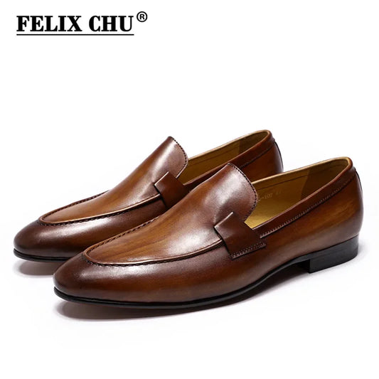 FELIX CHU Mens Leather Handmade Loafers