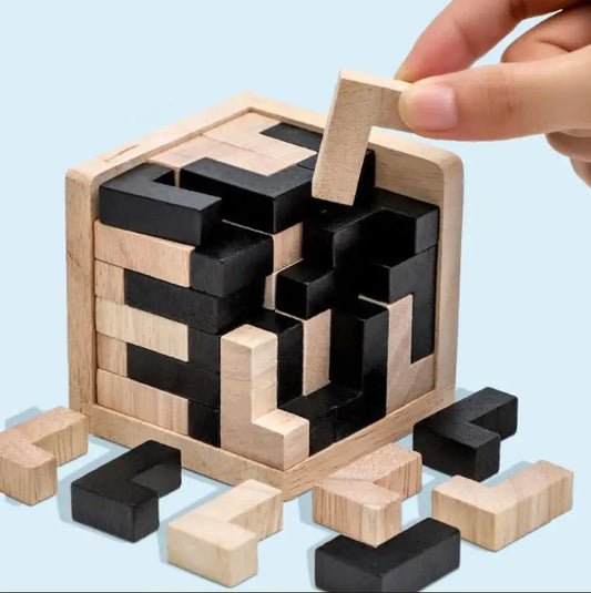 3D Cube Puzzle Creative Educational Wooden Toy