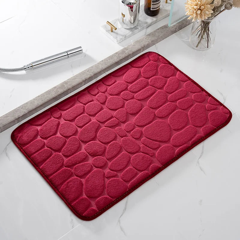 Cobblestone Embossed Bathroom Bath Mat