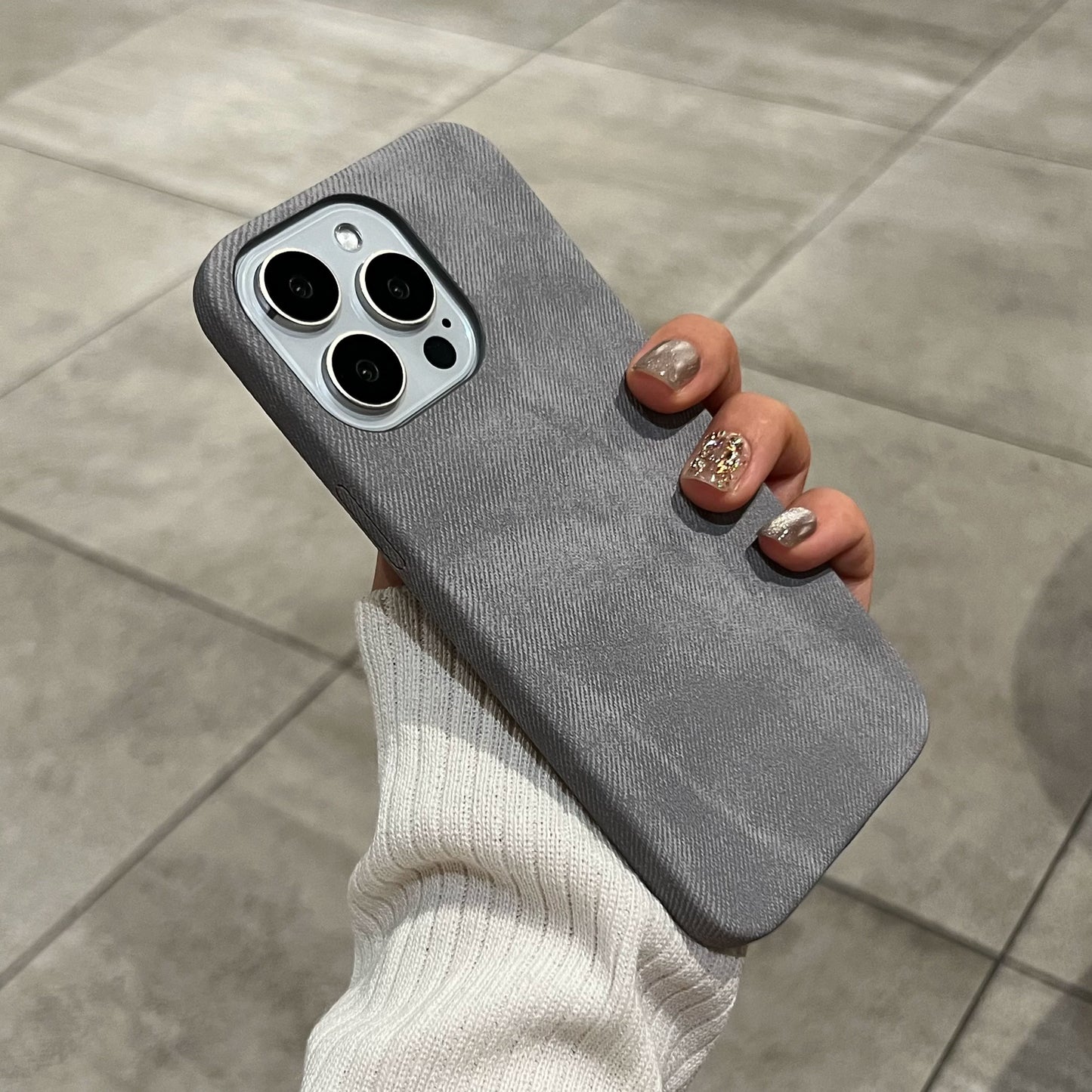 Luxury Matte Leather Fabric Case for iPhone