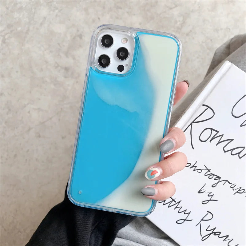 Moving Sand Luminous Phone Case For iPhone