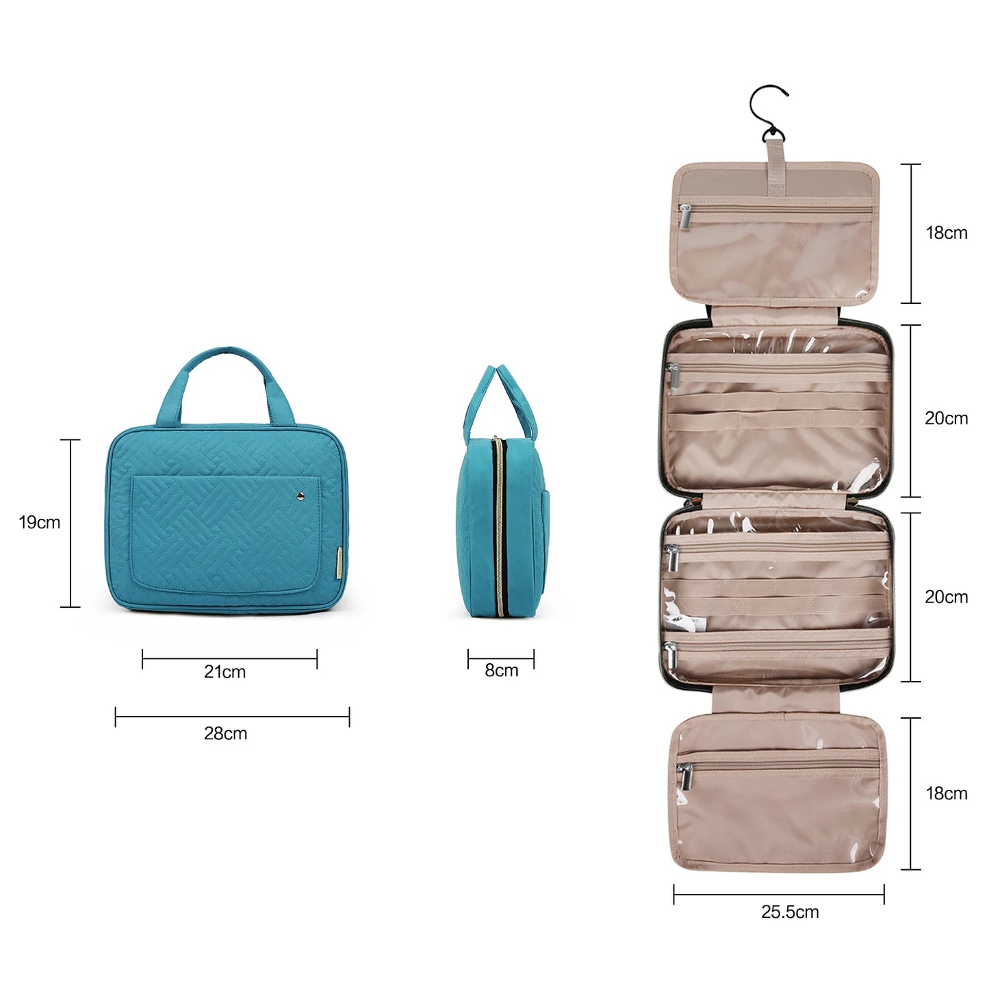 Makeup Cosmetic Bag with Hanging Hook Water-resistant