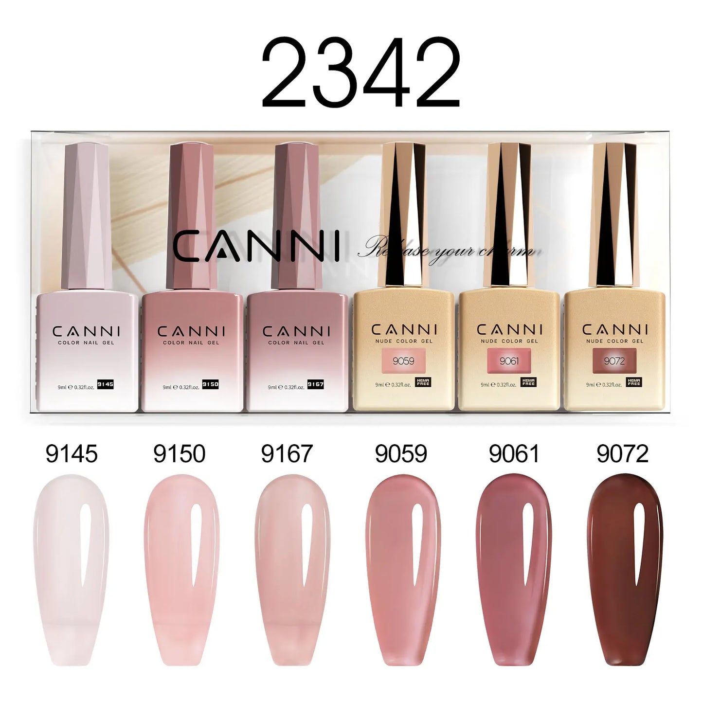 2/6pcs/kit CANNI HEMA FREE Nail Gel Polish Kit Semi Permanent