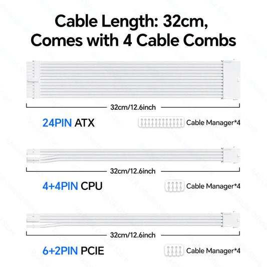 18AWG ATX PCIe & CPU PSU Extension Cable Set