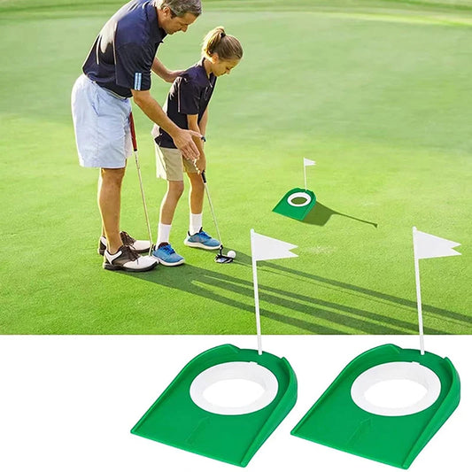 Portable Golf Putting Trainer with Adjustable Hole & Flag