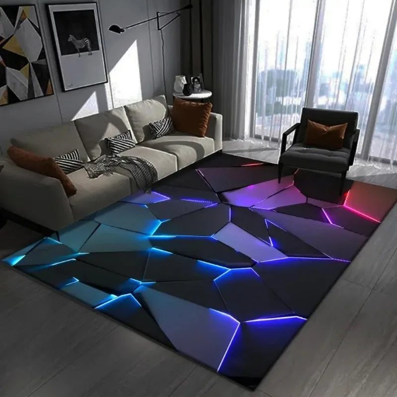 Dazzling 3D Visual Geometry Pattern Carpet