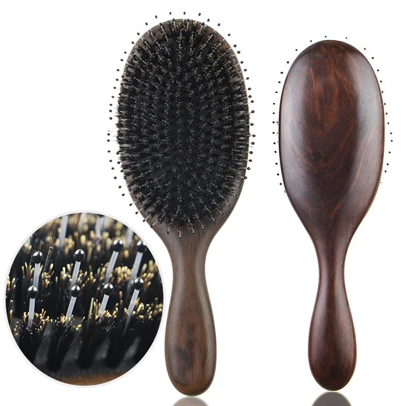 Wood Massage Hair Brush Comb