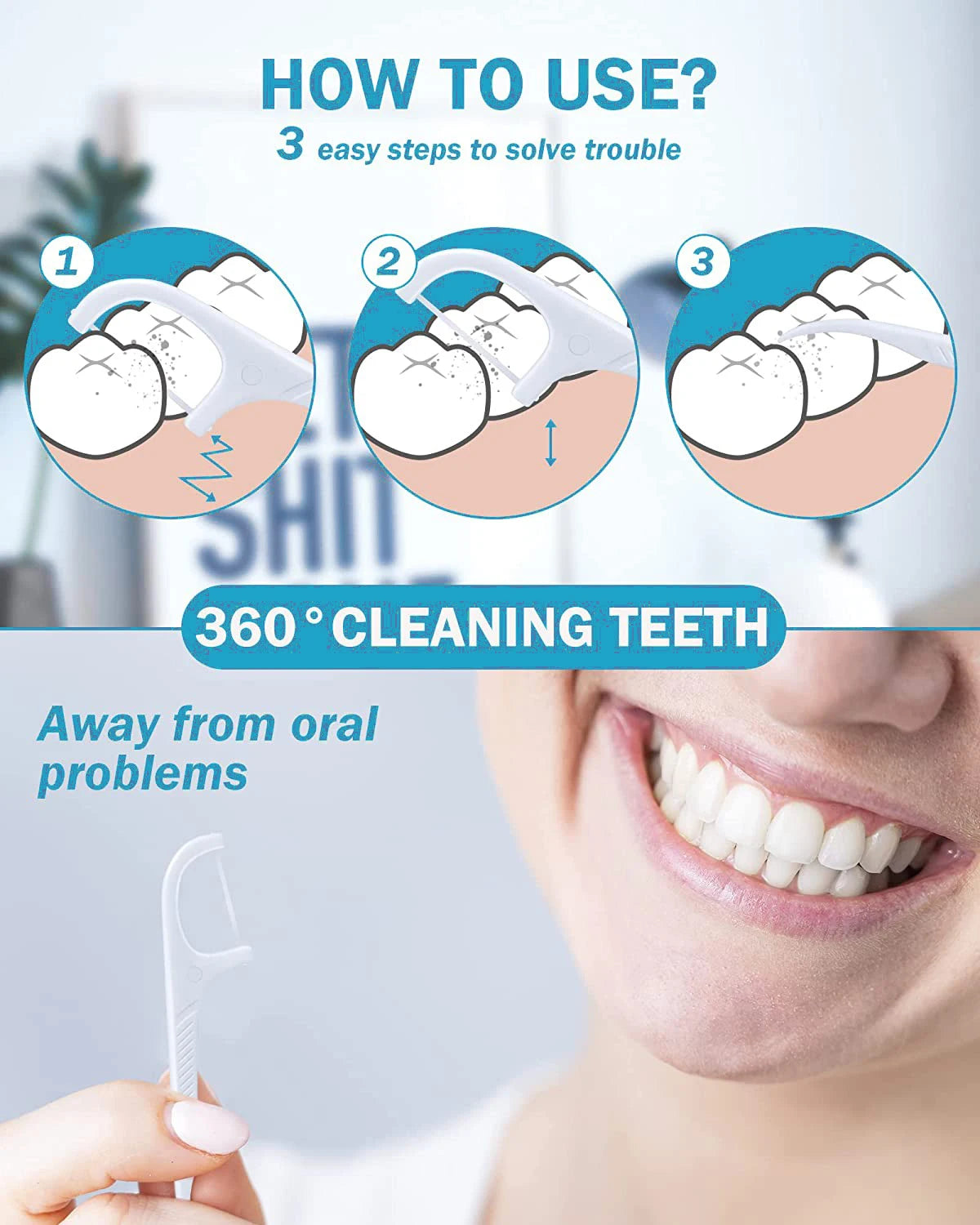 Dental Floss Pick Dispenser Automatic Holder