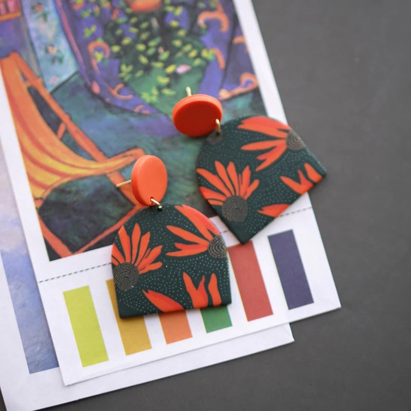 Art Floral Pattern Earrings