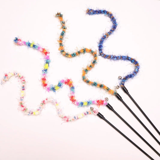 Colorful Plush Rope Cat Teaser Wand Set
