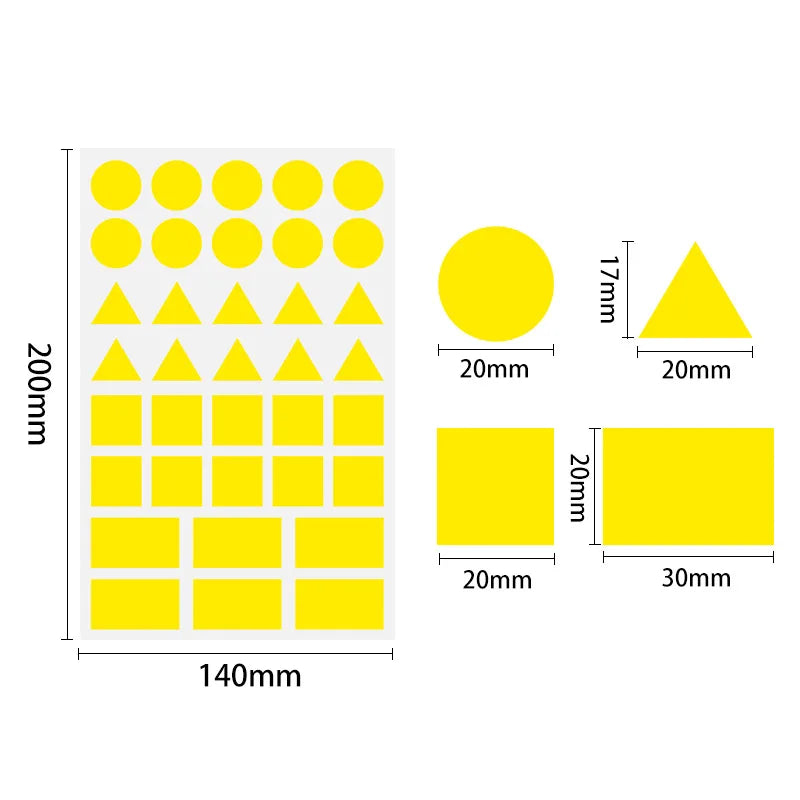 360-1080pcs Colored Triangles Rectangular Dot Stickers for Kids