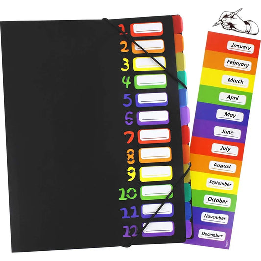 A4 Expandable 12-Compartment File Folder
