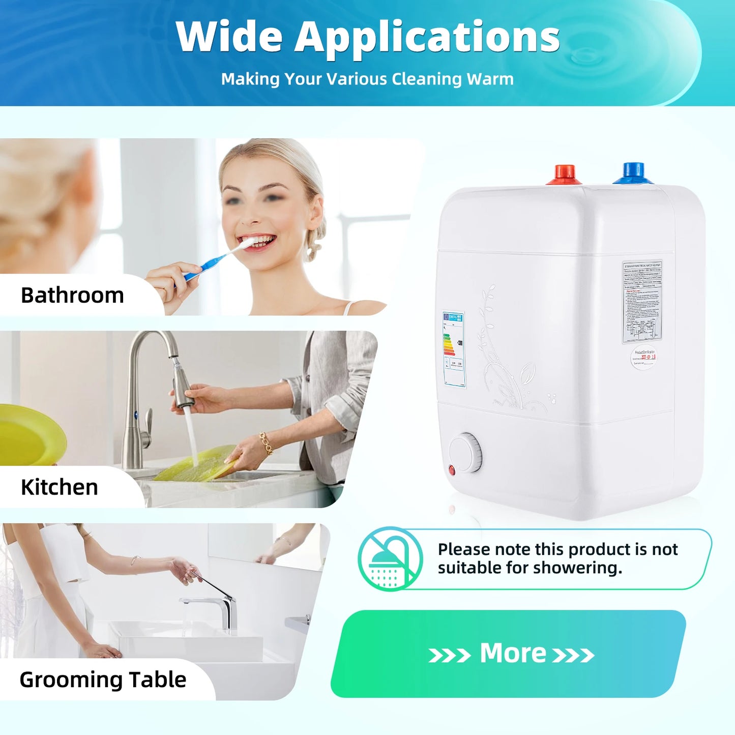 Tankless Electric Water Heater220-240V, 1500W