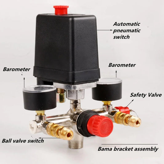 Air Compressor Pressure Switch with Regulator & Gauges