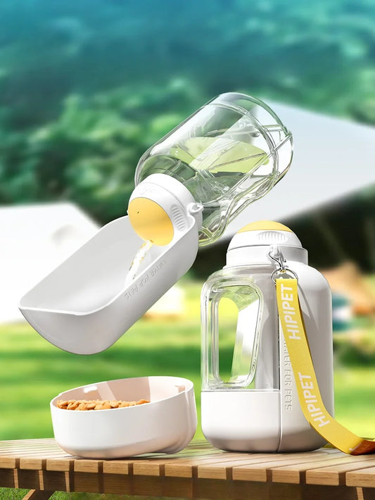 2-in-1 Portable Dog Water Bottle & Food Container