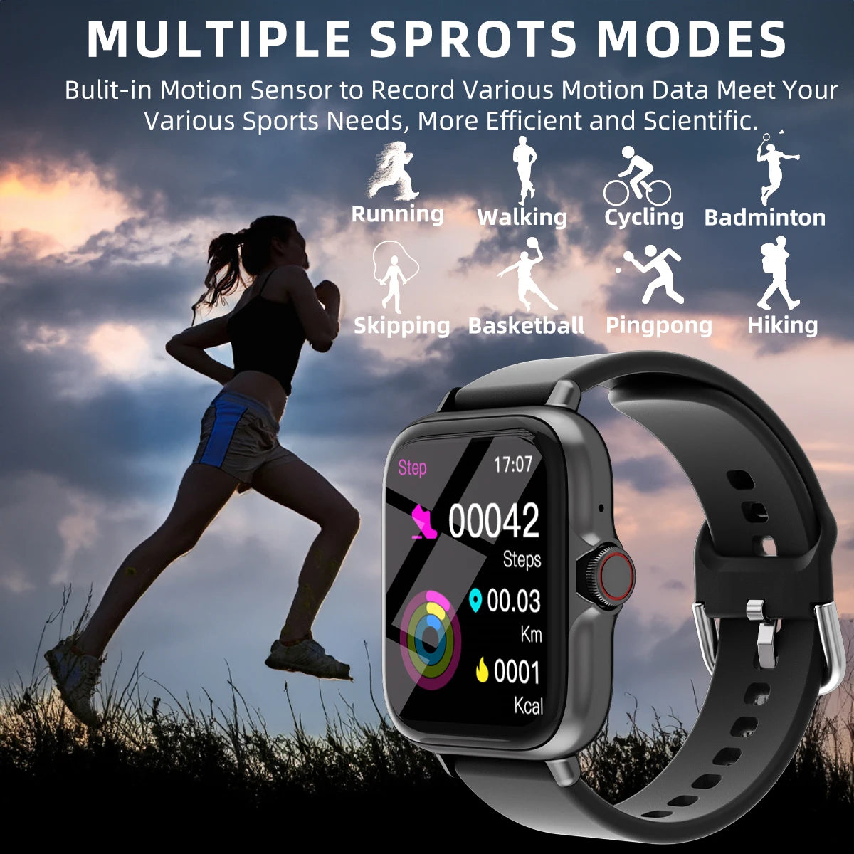 1.83'' Waterproof Smart Watch with Message Answer