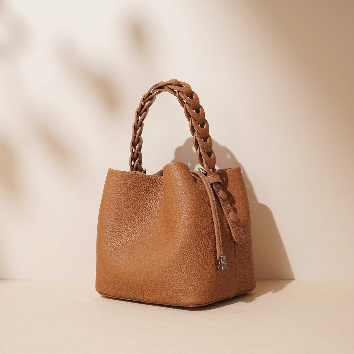 Genuine Leather Bucket Shoulder Bag