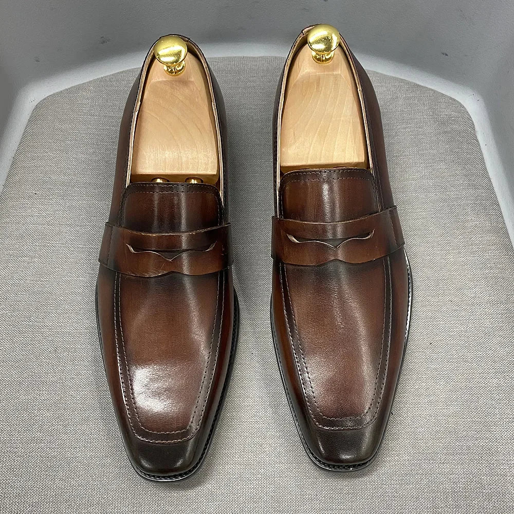 Genuine Cow Leather  Men Penny Loafers
