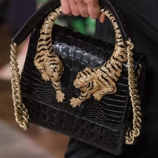 Elegant Croc-Texture Top Handle Handbag