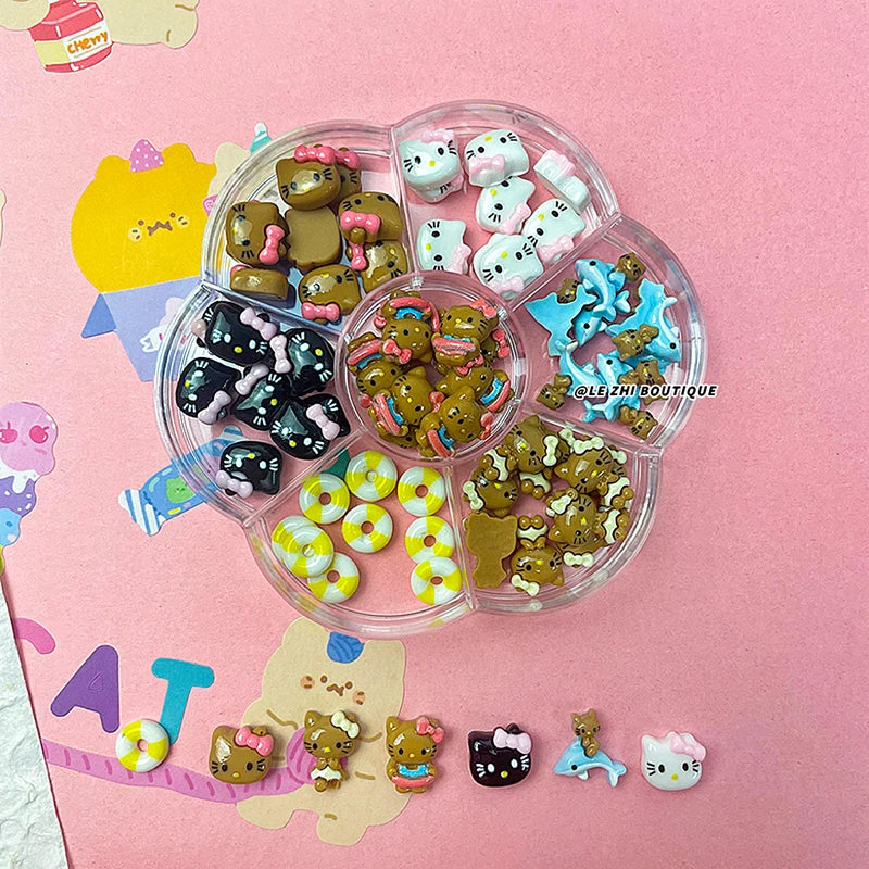Kawaii 70Pcs Hello Kitty Nail Decorations